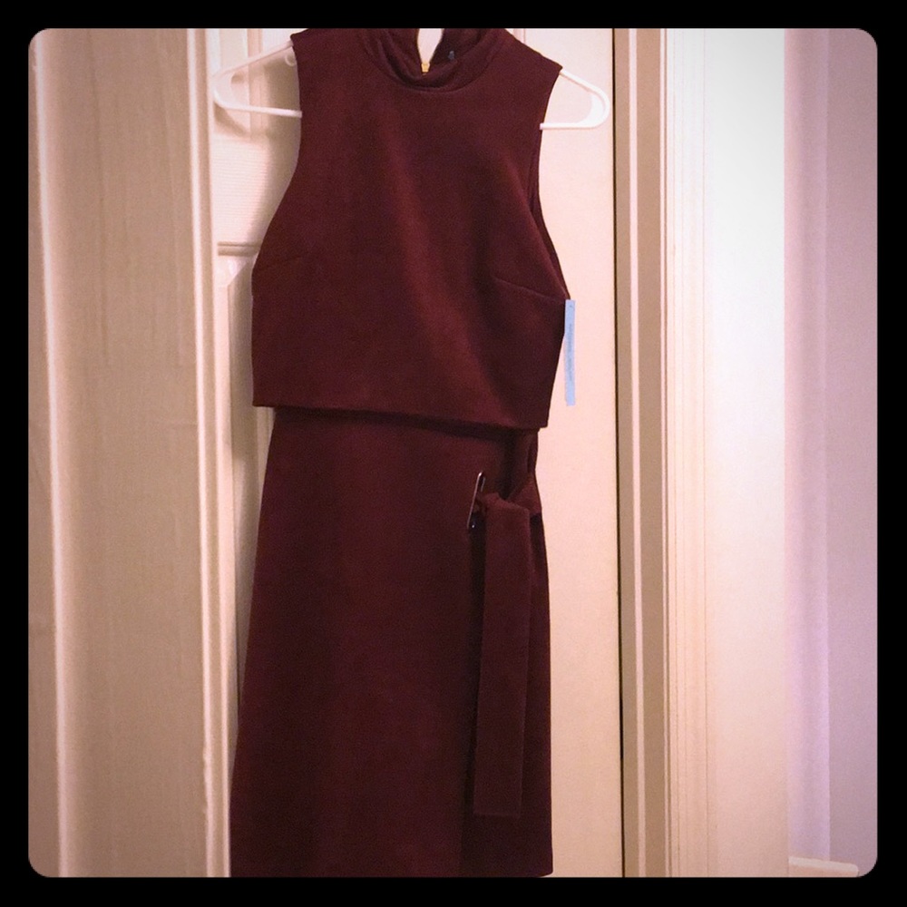 Suede sleeveless dress